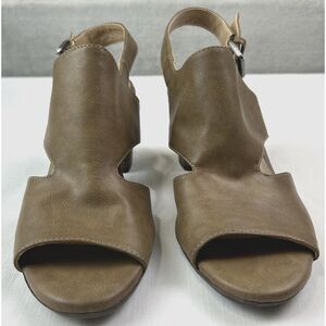 Soul Naturalizer Women's 8M Clayre Slingback Sandals Brown Vegan Leather Stacked